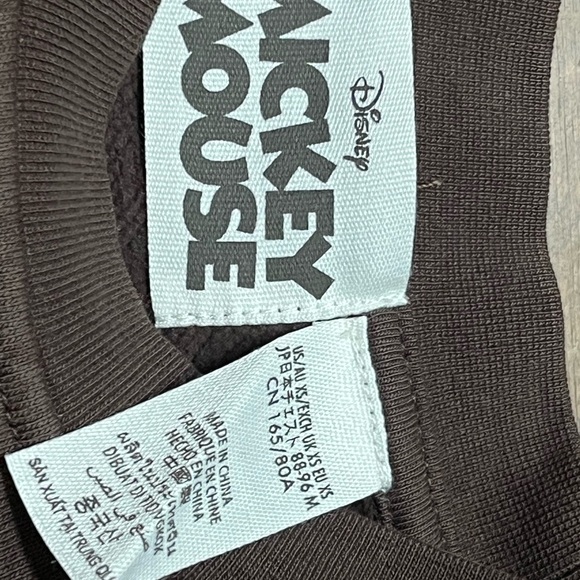 - Disney retro Mickey Mouse brown sweatshirt , size XS, new with tags - Picture 4 of 10